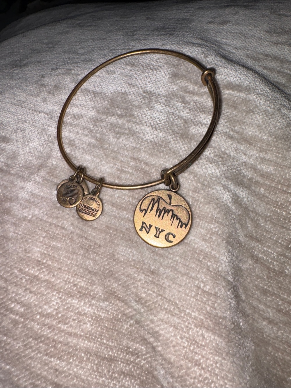Alex and Ani NYC Charm Bangle Bracelet - Antique Gold